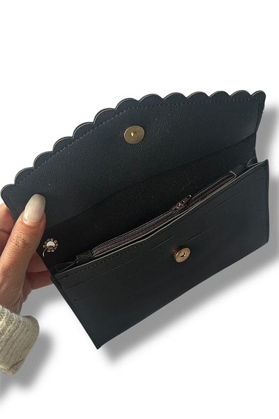 TAKIŞTIR Black Color Cat Figured Leather Women's Wallet