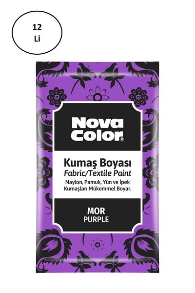 Nova Color Powder Fabric Paint Purple 12 gr Nc-907 Pack of 12