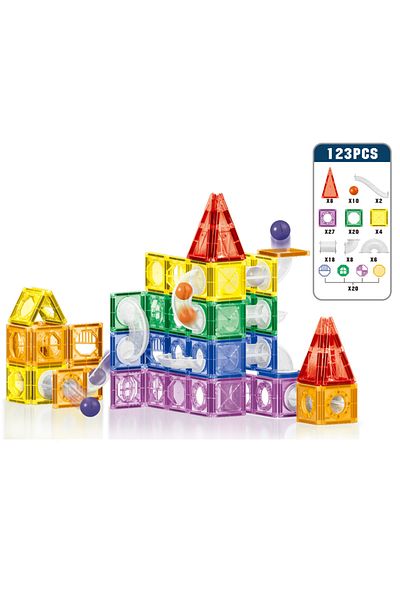 KIKIBEBE Colored Window Magnet Blocks - 123 Pieces