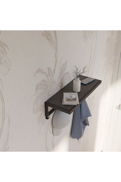 lyla concept Lina Plus Anthracite Coat Rack - 43 cm (4 Hangers)