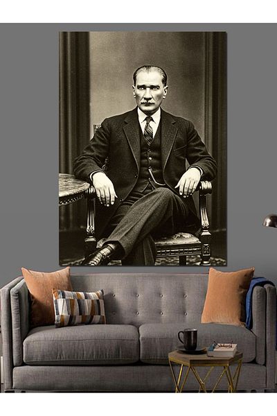 Tablomega Mustafa Kemal Atatürk Decorative Canvas - Mdf Wooden Painting