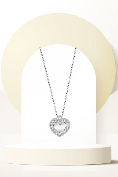 Swaroski Zirconia Stone Heart Women's Necklace - Elegant and Stylish Design
