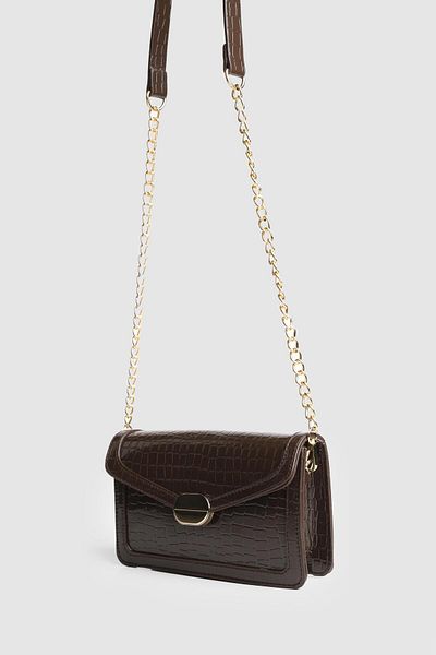 La La'Graccio Paris La'Graccio Paris Women's Lave Crocodile Strap Bag Brown