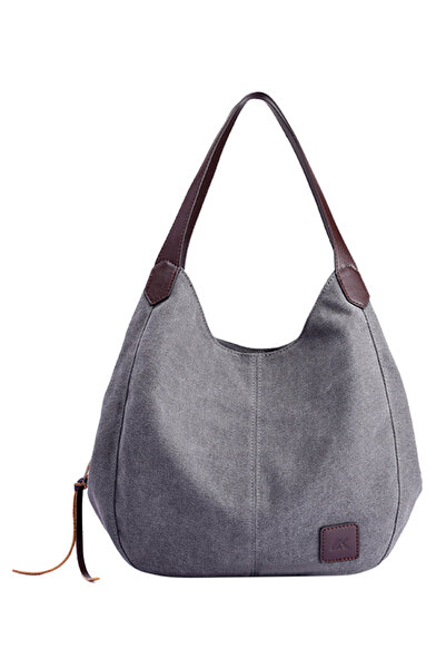 HALAMODO Stitched Detailed Shopper/Tote Grey