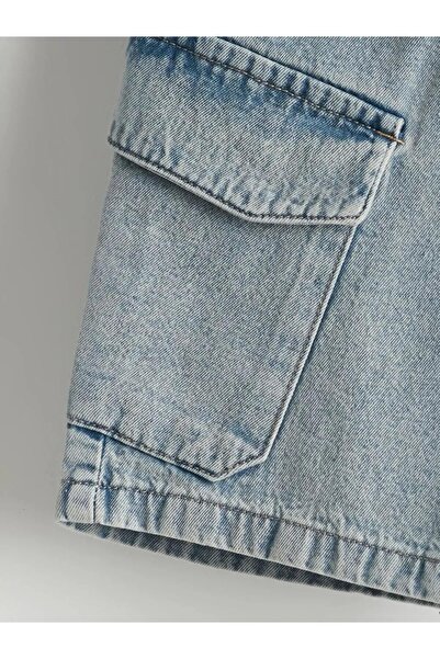 LC Waikiki Indigo Beli Lastikli Erkek Çocuk Jean Şort