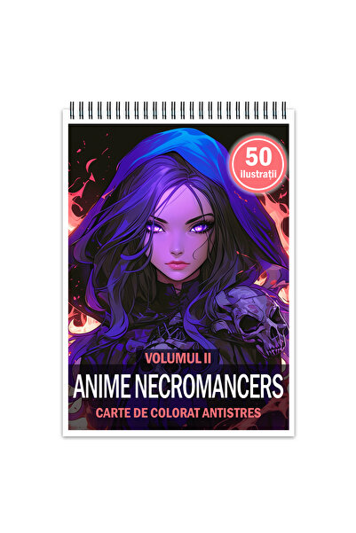 Legendary Gifts Carte de colorat antistres, 50 de ilustratii, Anime Necromanc...