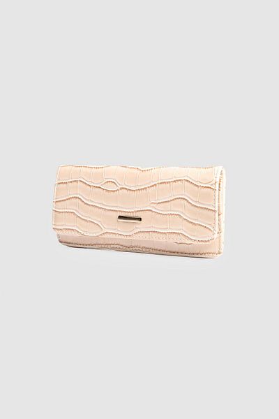 La La'Graccio Paris La'Graccio Paris Mng Equivalent Crocodile Wallet Cream