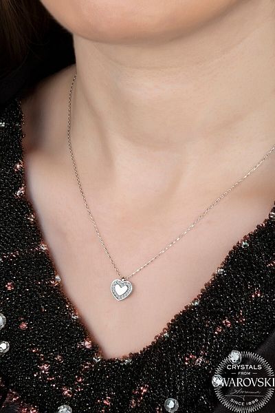 Swaroski Zirconia Stone Heart Women's Necklace - Elegant and Stylish Design