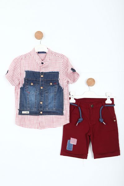 xo kids moda Boy's Top and Bottom Shorts Set