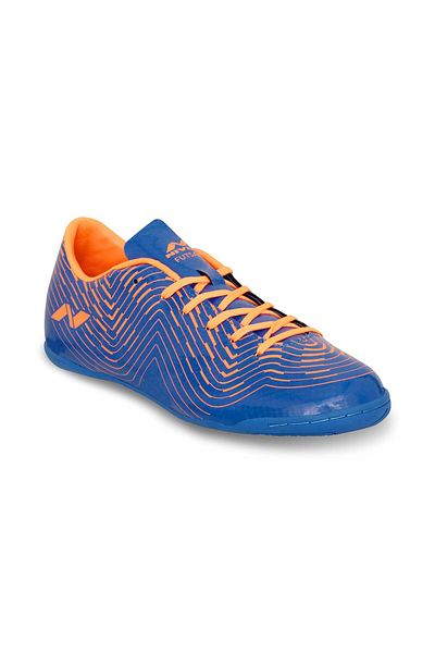 Nivia Encounter 9.0 Football Stud/Shoes (Royal Blue/Orange) | Synthetic Leather |Light weight insole