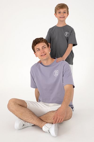 U.S. Polo Assn. Men's Oversize Fit Crew Neck Gray T-Shirt 50305904-Vr024
