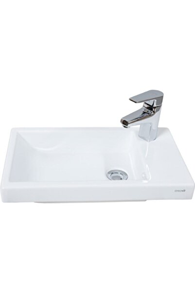 Creavit Tp026 Elmas Tezgah Üstü Lavabo 30x50 Cm Beyaz