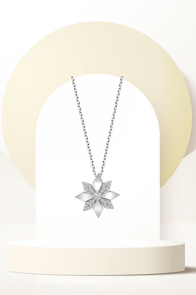 Swaroski Zirconia Stone Flower Women's Necklace - Spring Breeze