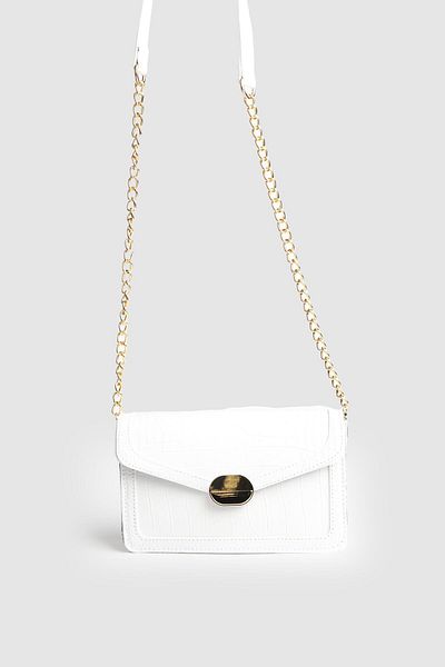 La La'Graccio Paris La'Graccio Paris Women's Lave Crocodile Strap Bag White