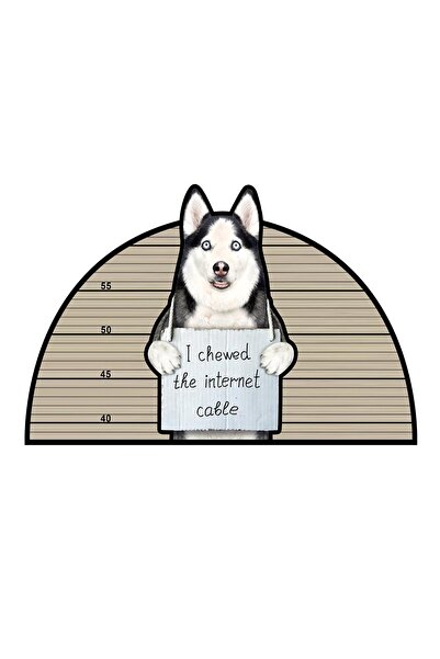 Carmine Carpet Decorative Digital Printed Siberian Husky Patterned Door Mat