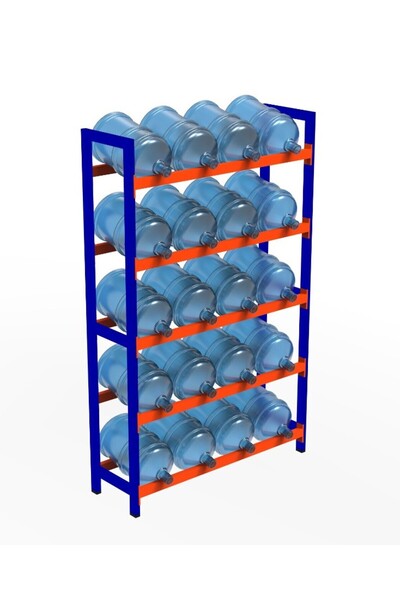 RafBurada 5 Katlı Damacana Rafı - Damacana Istifleme Rafı 40x150 Cm