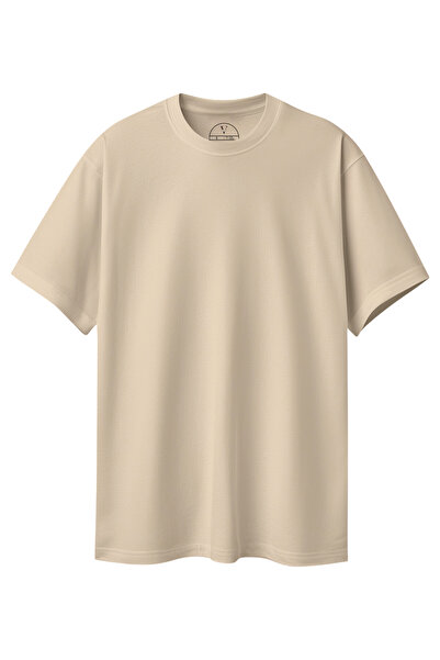 Velvoria Unisex supradimensionat basic Culoare bej tricou