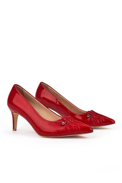 Ziya , Women's Genuine Leather Heeled Shoes 1511030Z2544 Red