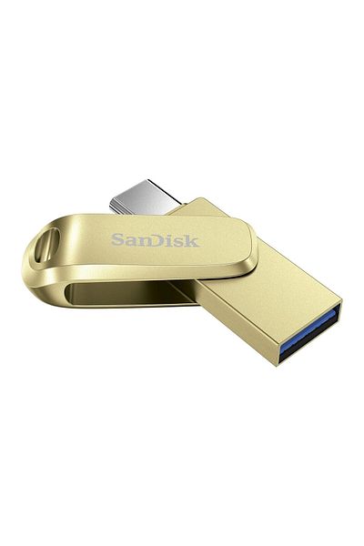SanDisk Ultra Dual Drive Luxe Type-C 256GB, OTG, Upto 400MB/s, Pendrive, Gold, 5Y Warranty