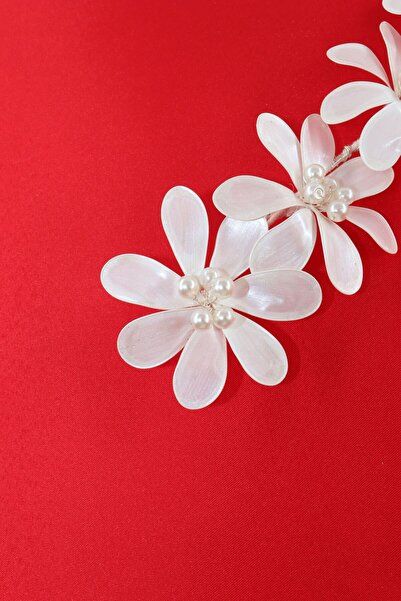 KEEBA Coroana de mireasa cu perla florala. Accesoriu pentru păr de mireasă. Accesoriu pentru păr de logodnă. Accesorii pentru păr Söz Nikah Kına