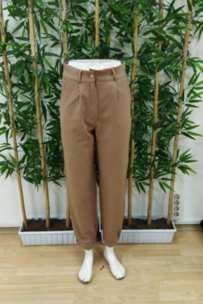 Mossta Button Detailed Pocket Atlas Trousers - Brown
