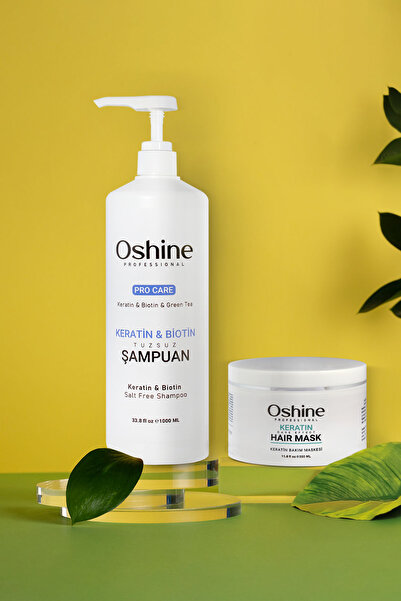 OSHİNE Saç Dökülme Karşıtı Hızlı Uzamaya Yardımcı Güçlendirici Tuzsuz Keratin Biotin Şampuanı 1000ml