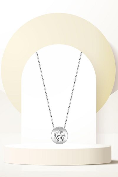 Swaroski Zirconia Stone Solitaire Women's Necklace - Elegant and Stylish Design