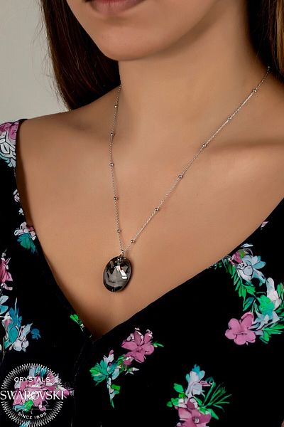 Swaroski Zirconia Crystal Stone Oval Design Necklace Women