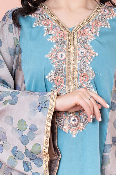 IKKXA Modern Embroidered Jalabiya