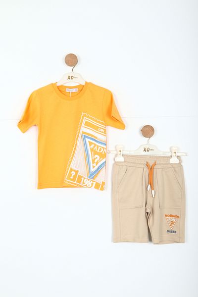 xo kids moda Boy's Shorts Top and Bottom Set 2-7 Years 3225