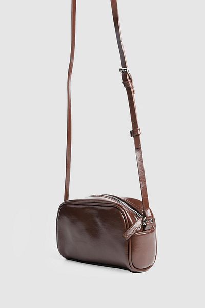 La La'Graccio Paris La'Graccio Paris Women's Sact Patent Leather Strap Bag Brown