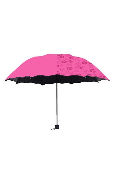HALAMODO Anti-Uv 3 Fold Umbrella Rose Red