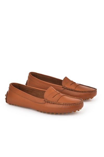 Ziya , Women's Genuine Leather Shoes 1511030Z360 Dark Tan