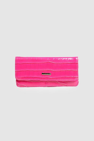 La La'Graccio Paris La'Graccio Paris Mng Equivalent Crocodile Wallet Fuchsia