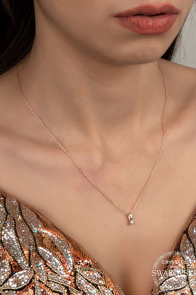Swaroski Zirconia Stone Solitaire Women's Necklace - Minimalist and Stylish