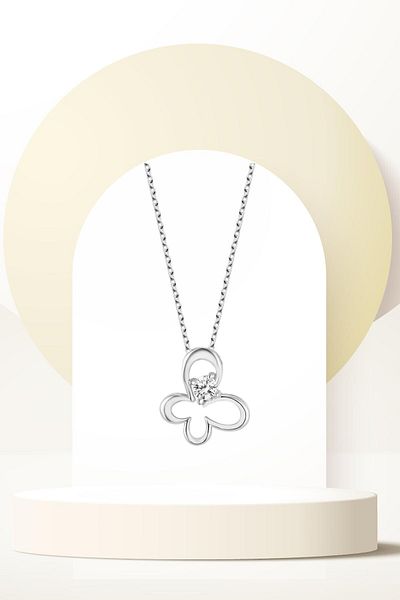Swaroski Butterfly Women's Necklace with Zirconia Stone - Nature's Elegance