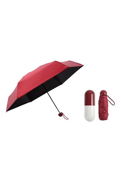 HALAMODO Mini Cute Folding Capsule Umbrella Red