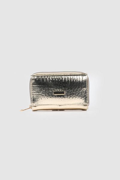 La La'Graccio Paris La'Graccio Paris Women's Sezac Shiny Medium Wallet Wrinkled Gold