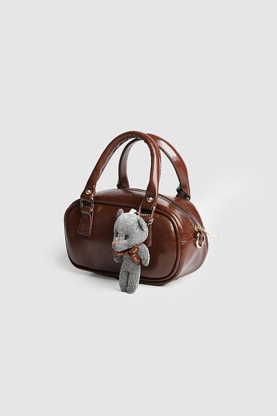 La La'Graccio Paris La'Graccio Paris Babels Handbag with Teddy Bear and Strap Brown