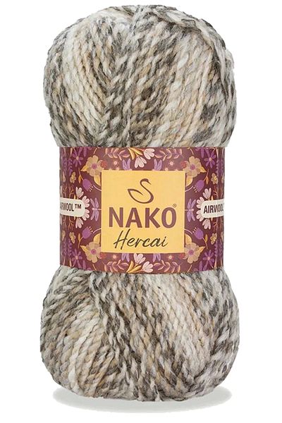 NAKO Hercai 5 Pieces Marbled Cardigan and Sweater - Beanie Hand Knitting Yarn Wool 7309