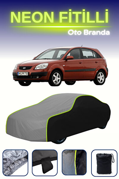 Cemku Fast أسود-رمادي-أسود [كيا ريو هاتشباك] غطاء سيارة متوافق مع حبال النيون...