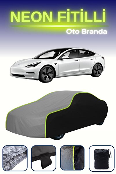 Cemku Fast أسود-رمادي-أسود [طراز تسلا 3] مشمع سيارة متوافق مع حبال النيون، مق...