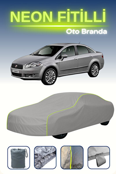 Cemku Shine Gri [Fiat Linea Sedan] Uyumlu Neon Fitilli Araba Brandası, Su ve ...