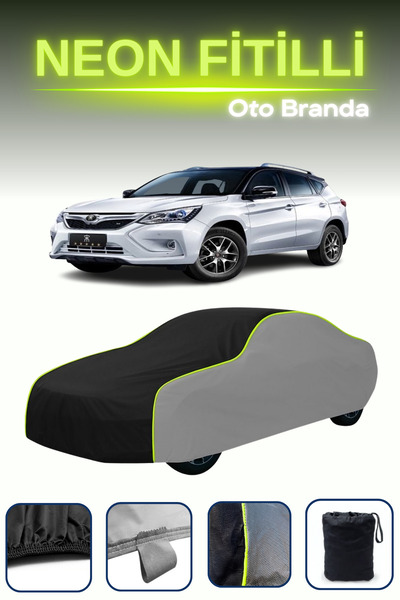 Cemku Shade مشمع سيارة رمادي-أسود-رمادي [بايد سونغ 1] متوافق مع قماش مشمع للسيارة من فتيل النيون، مقاوم للماء والغبار