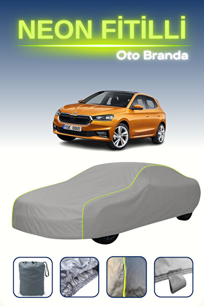 Cemku Shine رمادي [سكودا فابيا هاتشباك] مشمع سيارة متوافق مع النيون، مقاوم لل...