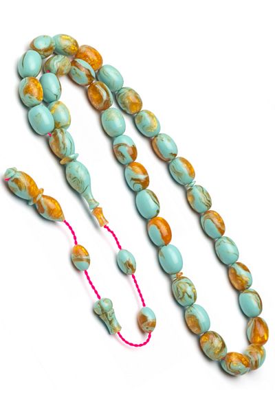 OTTOTESBİH Certified Arif Baran Master Workmanship 9X12Mm Sikkeli Gold Particles Arizona Turquoise