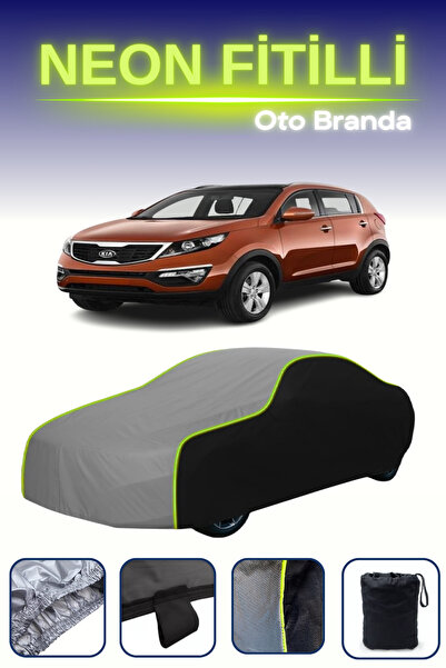 Cemku Fast أسود-رمادي-أسود [كيا سبورتاج 4] مشمع سيارة متوافق مع حبال النيون، مقاوم للماء والغبار