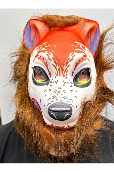 Skygo Brown Haired Wolf Mask Dog Mask Mega Plush No 11