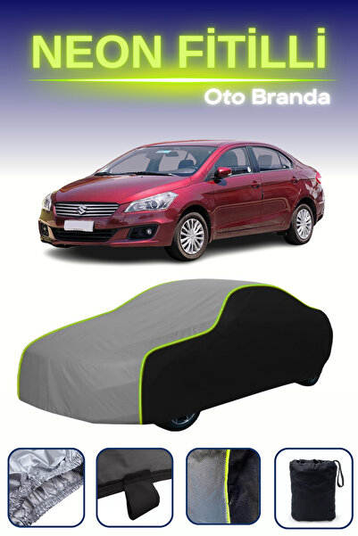 Cemku Fast أسود-رمادي-أسود [سوزوكي سياز] مشمع سيارة متوافق مع حبال النيون، مقاوم للماء والغبار