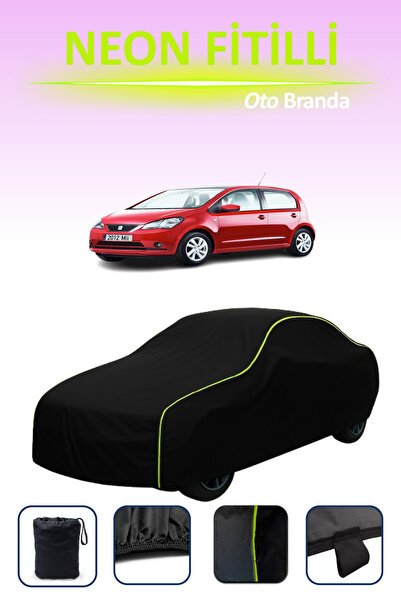 Cemku Cool أسود [Seat Mii 5 أبواب 2012 - 2019] مشمع سيارة متوافق مع حبال الني...